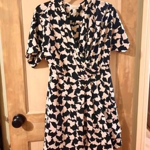 Cross front, flowy dress